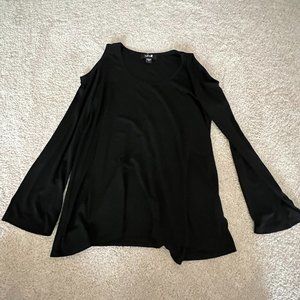 Karen Kane Long Black Cold Shoulder Top